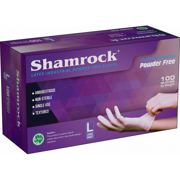 Shamrock Latex Industrial Powder-Free Textured Gloves