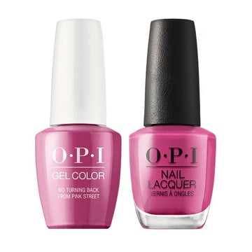 OPI L19 No Turning Back From Pink Street - Gel Polish & Matching Nail Lacquer Duo Set 0.5oz