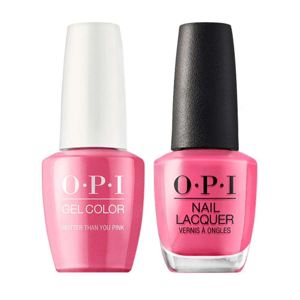 OPI N36 Hotter than You Pink - Gel Polish & Matching Nail Lacquer Duo Set 0.5oz