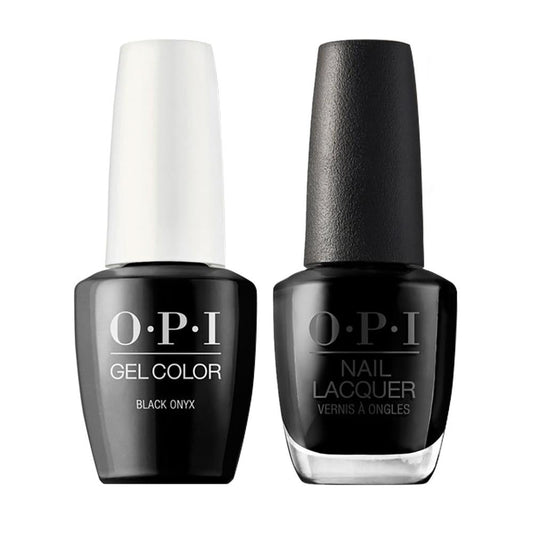OPI T02 Black Onyx - Gel Polish & Matching Nail Lacquer Duo Set 0.5oz
