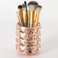 Handcrafted Round Metal & Square Crystal Cosmetic Nail File/Brush Holder