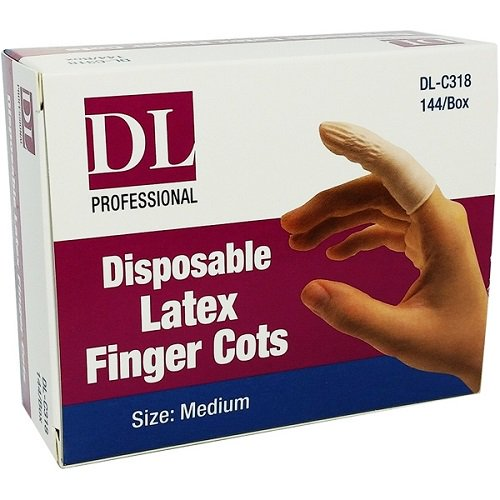 Pack of 144 DL Disposable Latex Finger Cots Box